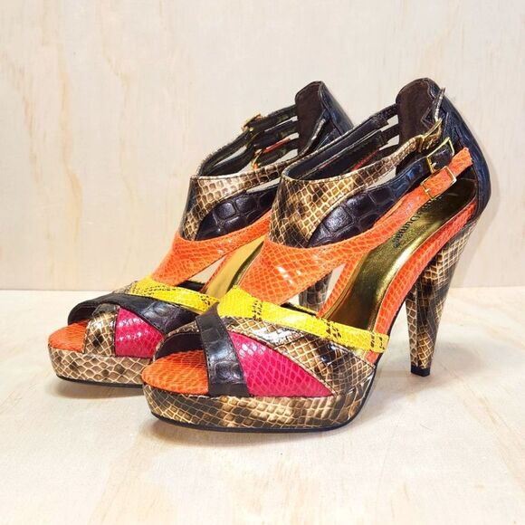 Pierre Dumas Multi-Color Heeled Shoe Women's Size 7.5 M - Picture 1 of 11